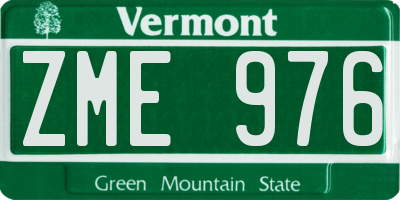 VT license plate ZME976