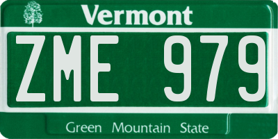 VT license plate ZME979