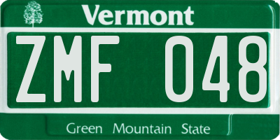 VT license plate ZMF048