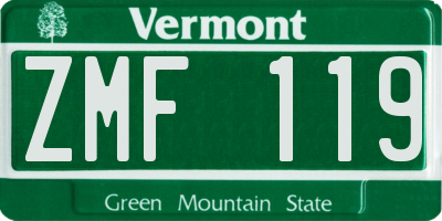 VT license plate ZMF119