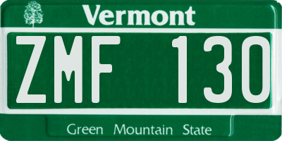 VT license plate ZMF130