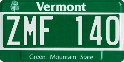VT license plate ZMF140