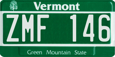VT license plate ZMF146