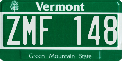 VT license plate ZMF148
