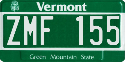 VT license plate ZMF155
