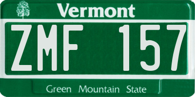 VT license plate ZMF157