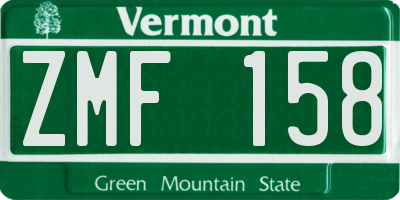 VT license plate ZMF158