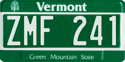 VT license plate ZMF241
