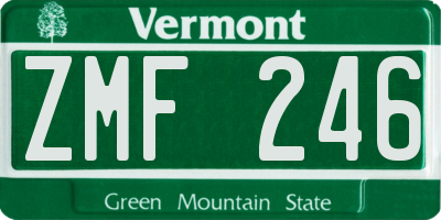 VT license plate ZMF246