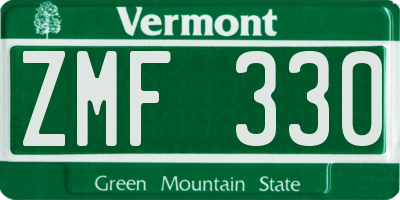 VT license plate ZMF330