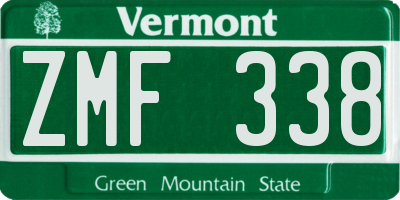 VT license plate ZMF338
