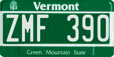 VT license plate ZMF390