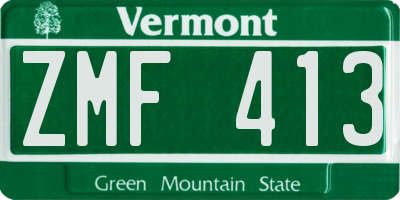 VT license plate ZMF413