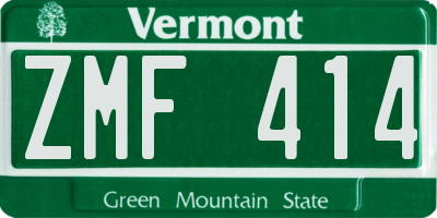 VT license plate ZMF414