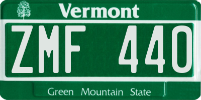 VT license plate ZMF440