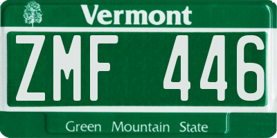 VT license plate ZMF446