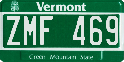 VT license plate ZMF469