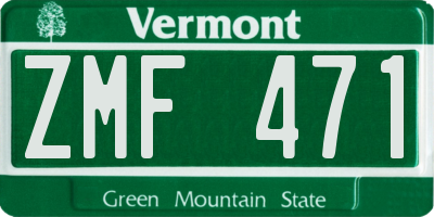 VT license plate ZMF471