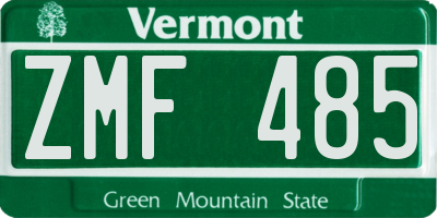 VT license plate ZMF485