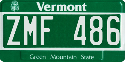 VT license plate ZMF486