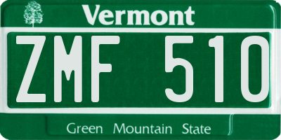 VT license plate ZMF510