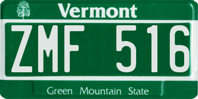 VT license plate ZMF516