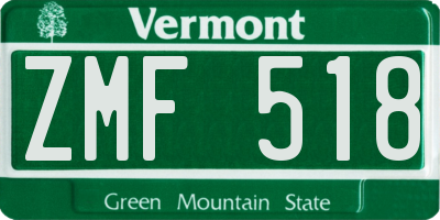 VT license plate ZMF518