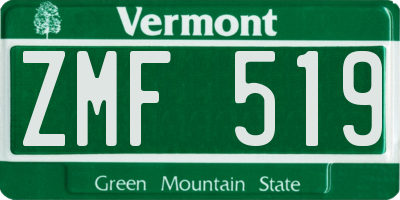 VT license plate ZMF519