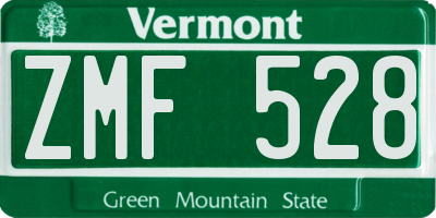 VT license plate ZMF528