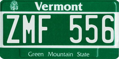 VT license plate ZMF556