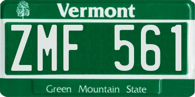 VT license plate ZMF561
