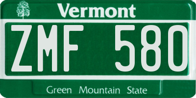 VT license plate ZMF580