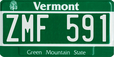 VT license plate ZMF591
