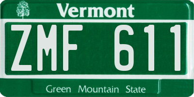 VT license plate ZMF611