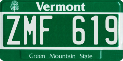 VT license plate ZMF619