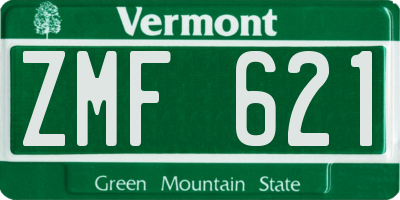 VT license plate ZMF621