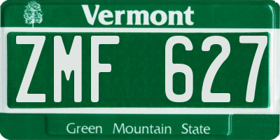 VT license plate ZMF627