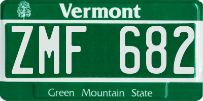VT license plate ZMF682