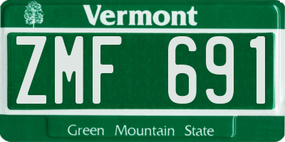 VT license plate ZMF691