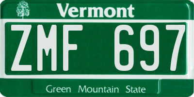 VT license plate ZMF697