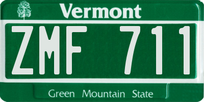 VT license plate ZMF711
