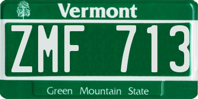 VT license plate ZMF713