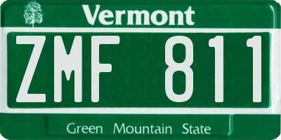 VT license plate ZMF811