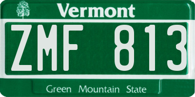 VT license plate ZMF813