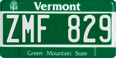 VT license plate ZMF829