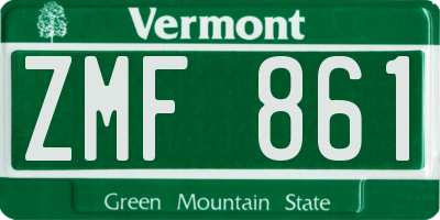 VT license plate ZMF861