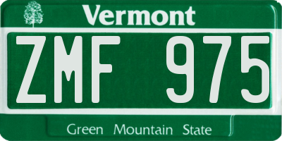 VT license plate ZMF975