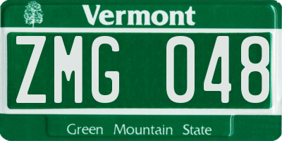 VT license plate ZMG048