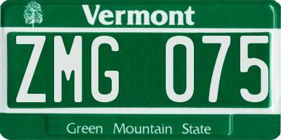VT license plate ZMG075