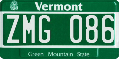 VT license plate ZMG086